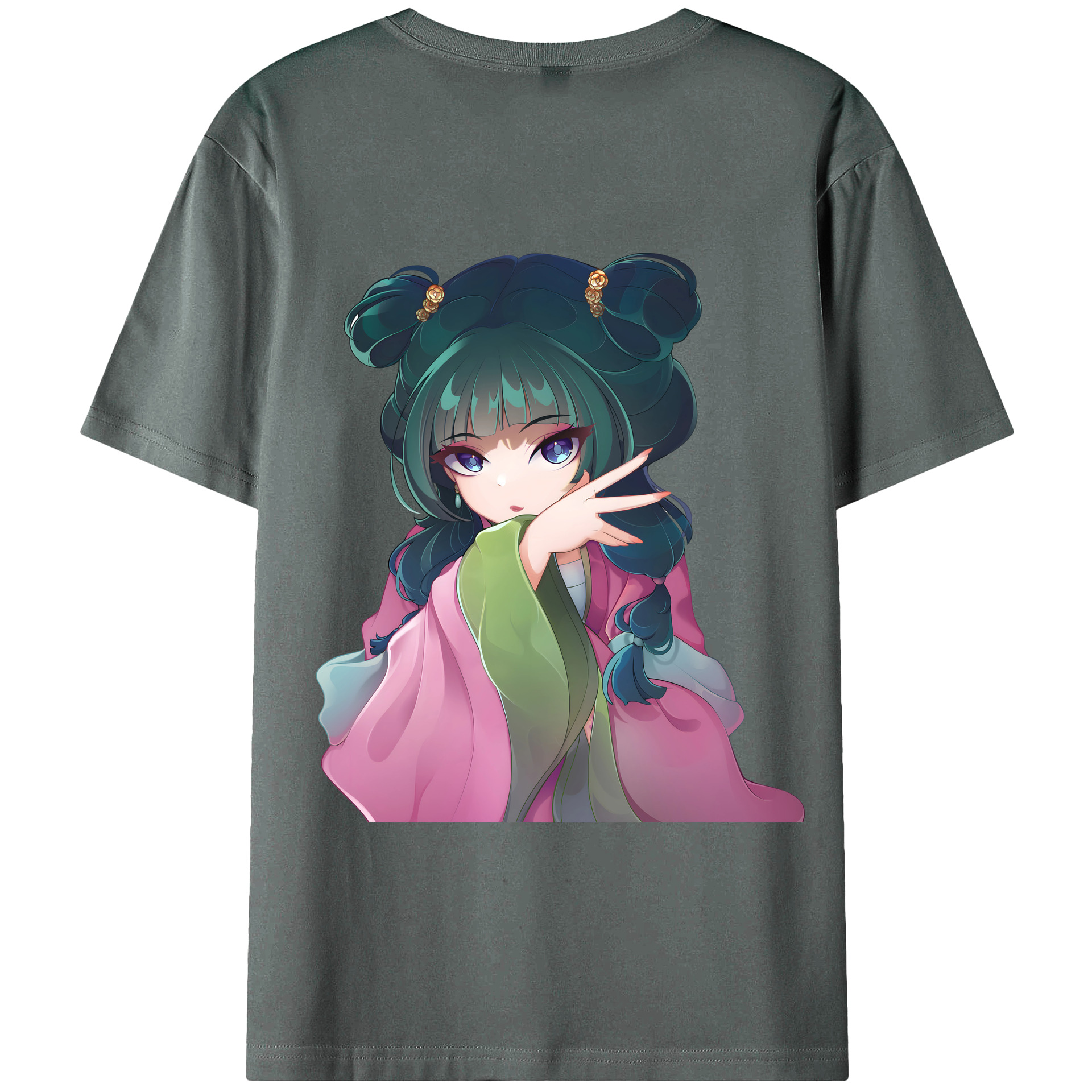 （画像用） 薬屋のひとりごと The Apothecary Diaries 綿100％ メンズ半袖Tシャツ（バックプリント） 通気性